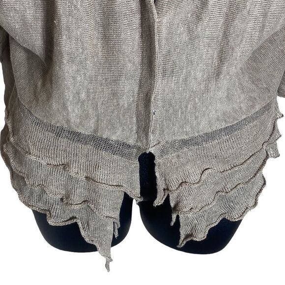 Zadig & Voltaire 100% linen button front cardigan ruffle hem fairy goblincore - Picture 2 of 7
